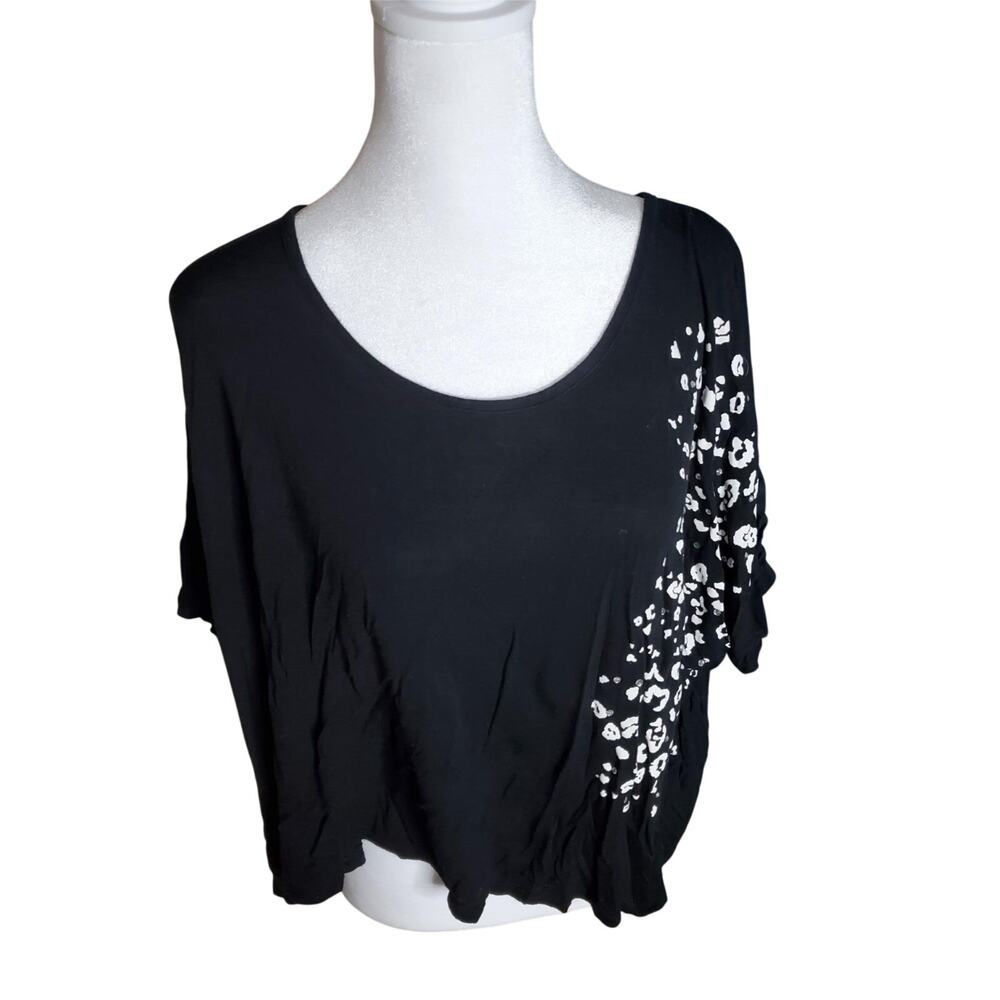 Sapa Black Blouse Womans Top Size L